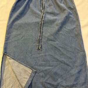 Vintage BIB Better Than Basic Denim Tencel Skirt Made in Canada M Discontinued
